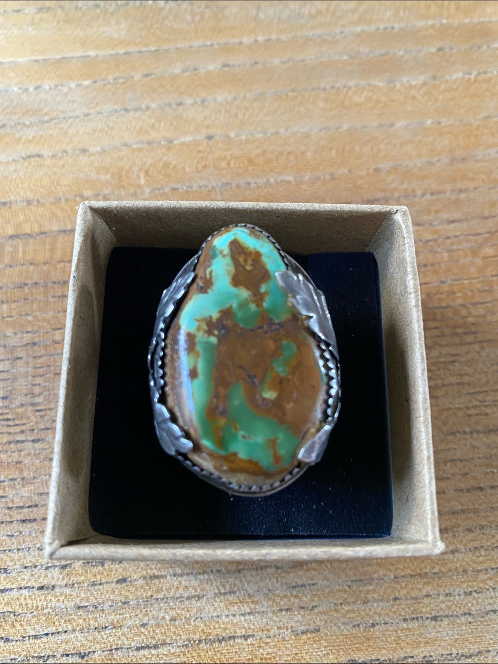 Handmade Navajo Natural Turquoise Silver Ring size 11